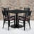 36" Square Laminate Table Set with 4 Metal Chairs - Mahogany Wood Seat