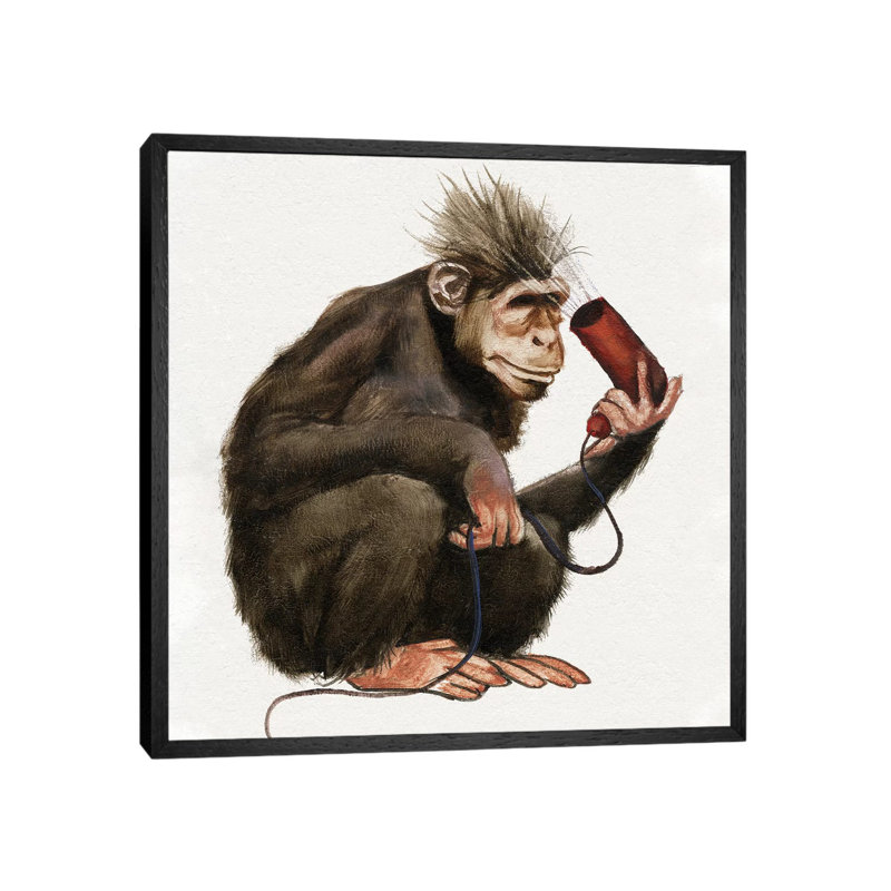 Bath Animals I by Donna Brooks - Painting on Canvas, 66.04cm H x 66.04cm W x 3.81cm D, Black Framed
