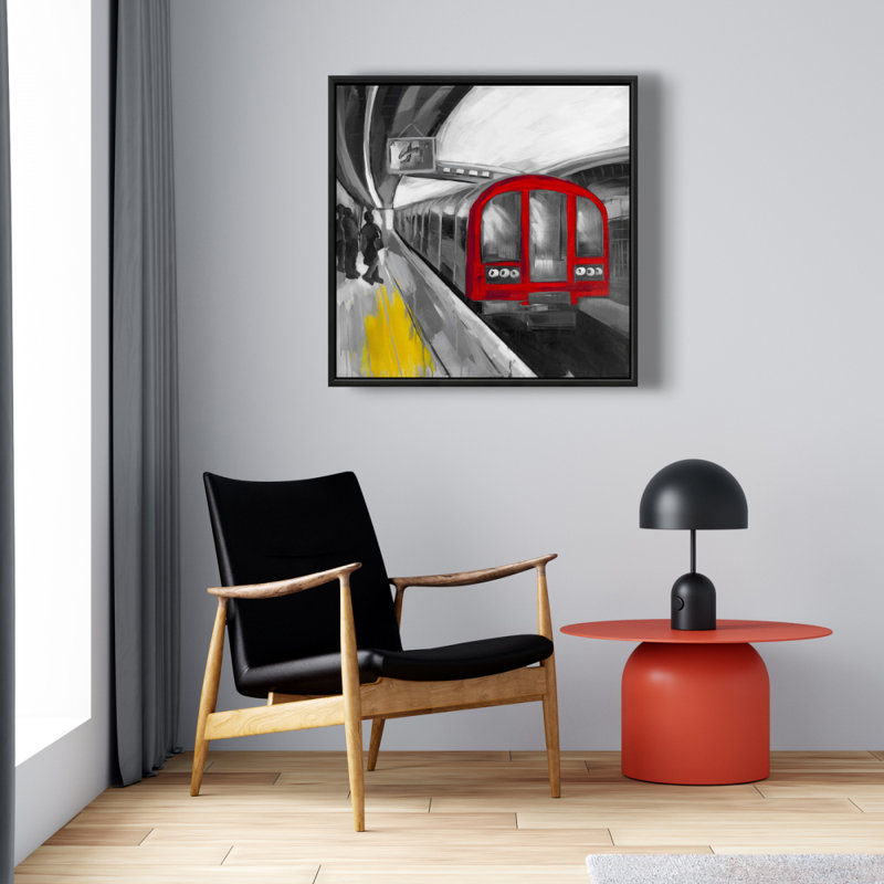 Gray Industrial Man Cave Canvas | Waiting Subway Home Decor