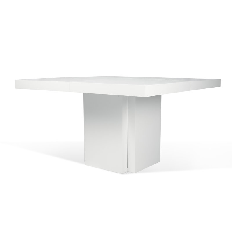 Dion Dining Table, 30" H x 51" W x 51" D, White/White