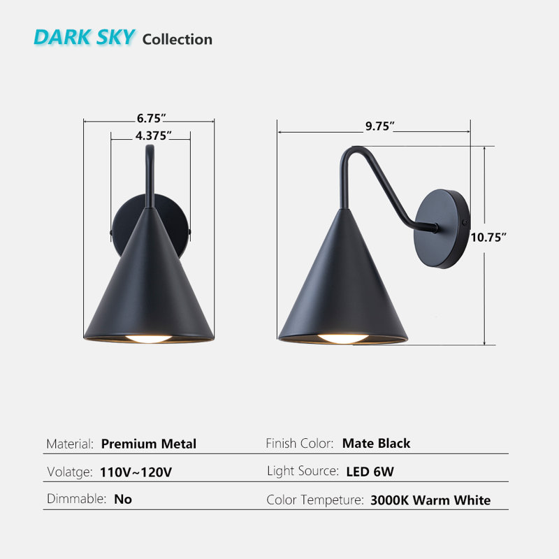 Mate Black Farmhouse Outdoor LED Wall Sconce Set of 2, with Goose Neck