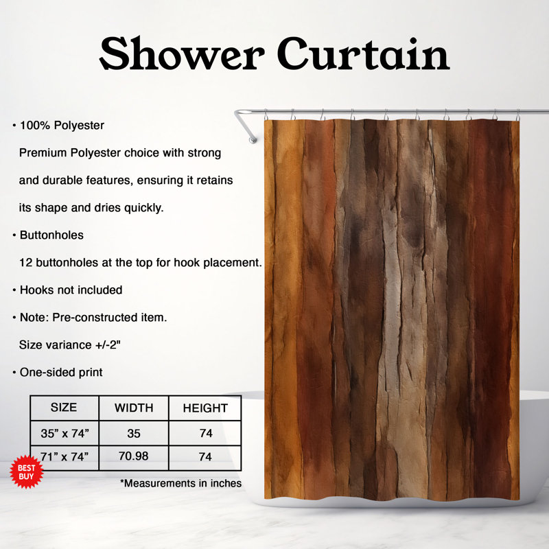 Rideau de douche Fruge, H 74 po x l 71 po