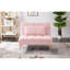 Fauteuil futon convertible rose avec pieds en tissu et en métal doré - confortable pour un usage quotidien-1245114720