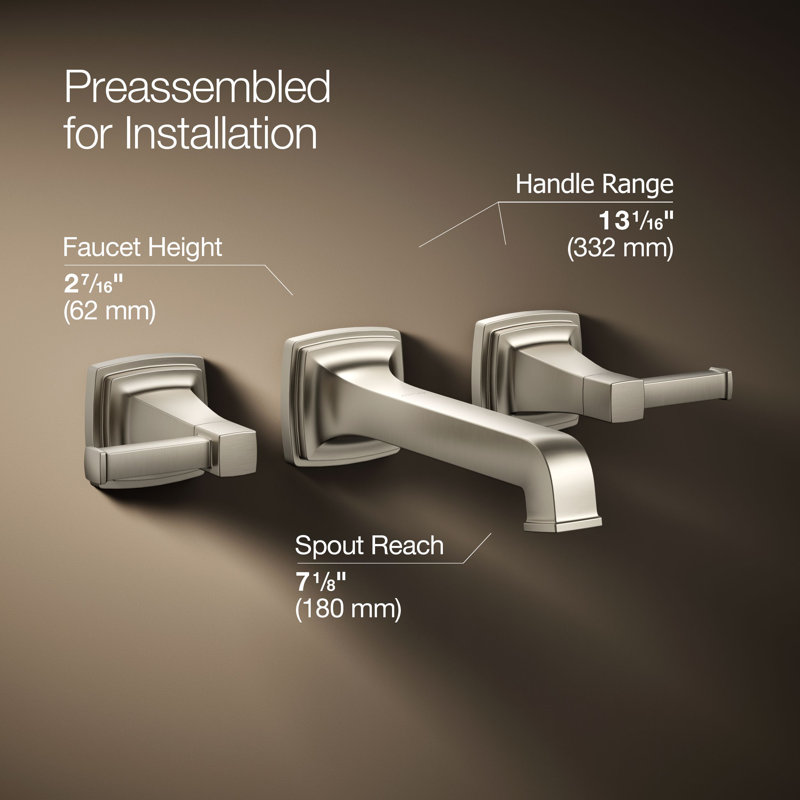 Riff Wall-Mount Bathroom Sink Faucet Trim, Vibrant Brushed Nickel
