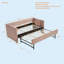 Pink Velvet Daybed, Sturdy Wooden Bed Frame-228799005