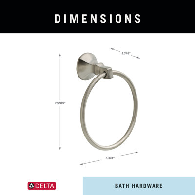 Ashlyn Wall Mount Round Closed Towel Ring Bath Hardware Accessory