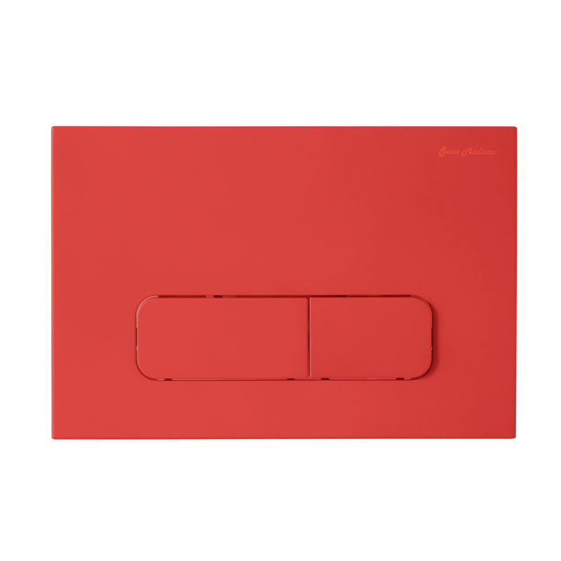 Plaque de commande murale à double chasse avec boutons poussoirs rectangulaires Swiss Madison, Rouge mat