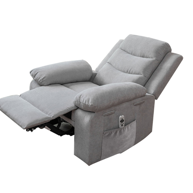 Clizia Recliner,  Light Gray Velvet