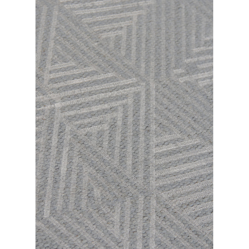 Pavilion Wool Geometric Area Rug in Denim, Rectangle 8' x 10'