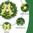 24 Inch Artificial Lemon Wreath, Spring Summer Yellow Fruit Bow Greenery Front Door Wall Decor