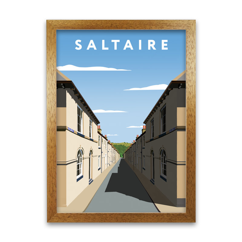 Saltaire by Richard O'Neill - Print, 84.1cm H x 59.4cm W x 3cm D, Honey Oak Framed
