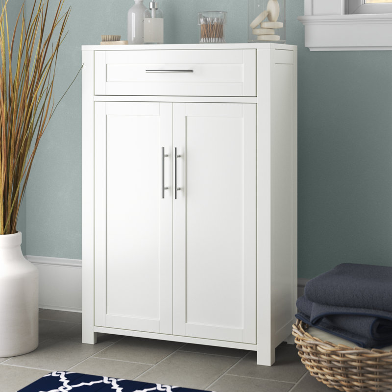 Armoire de salle de bain autoportante l 23,88 po x H 36 po x P 11,75 po Allura, Blanc