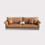 Canapé modulaire brun en cuir véritable-108590013