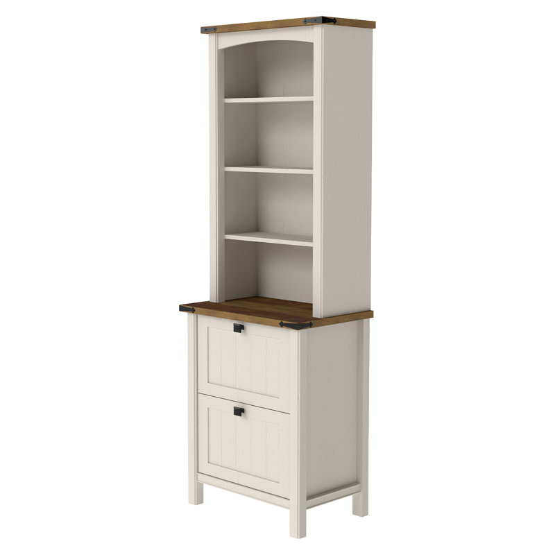 71'' Tall Standard Bookcase With 2 Drawers, White