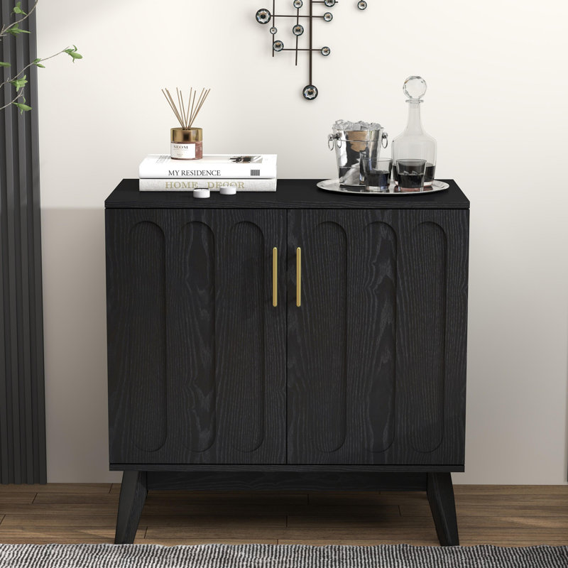 Buffet Alden Mid-Century, Noir, H 31,5 po x l 31,5 po x P 15,8 po