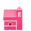 Lit mezzanine simple rose avec tente et tour à glissière