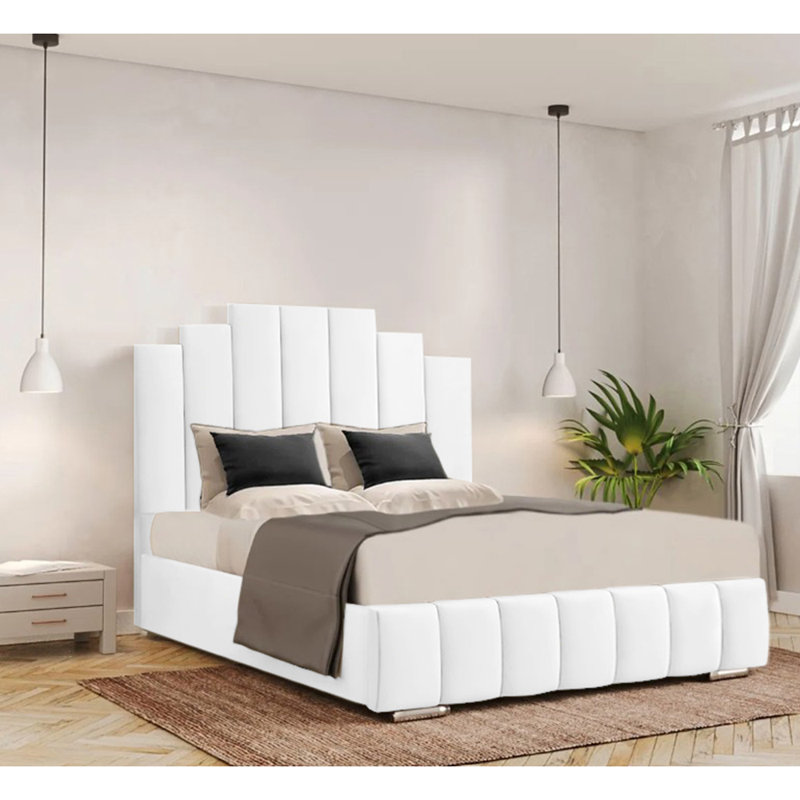 Chazlynn Upholstered Bed, Single (3'), White
