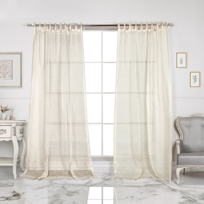 Jensen Linen Sheer Single Curtain Panel Panel, 52" W x 84" L, Oatmeal