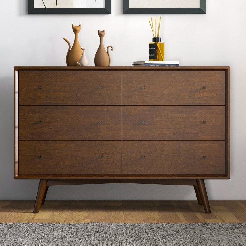 Commode double 6 tiroirs Chiasson, Noyer