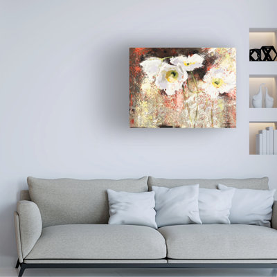 Bolog Shirley Novak White Russian Poppies Canvas Wall Art