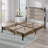 Queen Size Bed Frame with Upholstered Headboard – Built-in Charging Station & LED Lights-1426955992