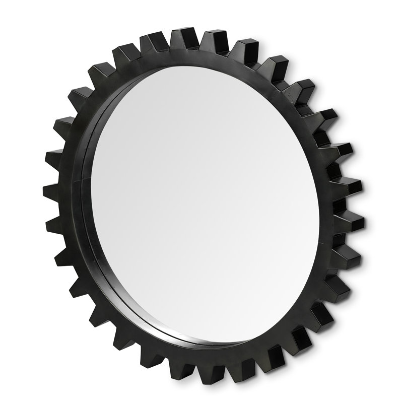 Herlinda Solid Wood Round Mirror, 37" x 37"