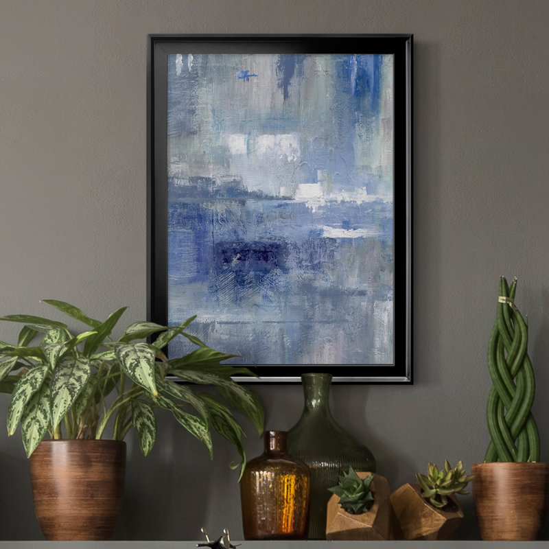 Bay View Indigo - Peinture sur toile encadrée, H 22,5 po x l 30,5 po x P 1,5 po, Noir
