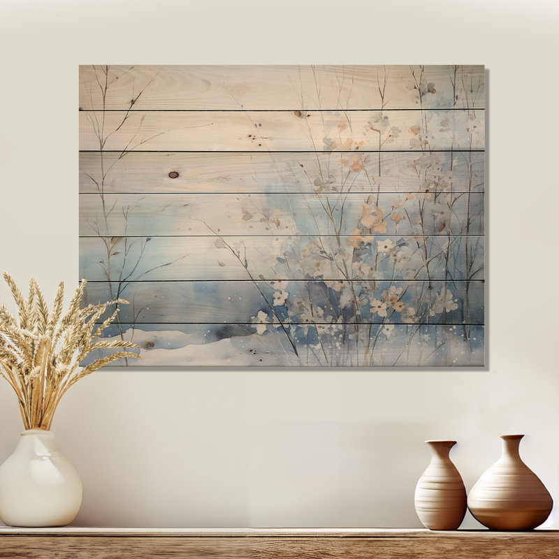 Frosty Scenic Winter Landscape III - Winter Landscape On Wood Print, 10" H x 20" W x 0.78" D