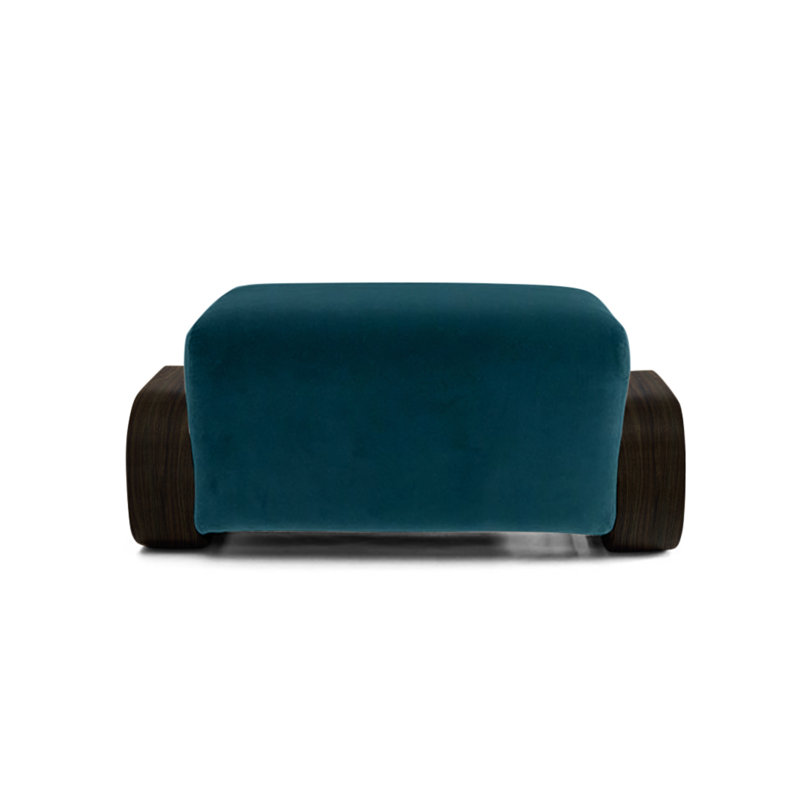Cayenne Ottoman, Ming Velvet