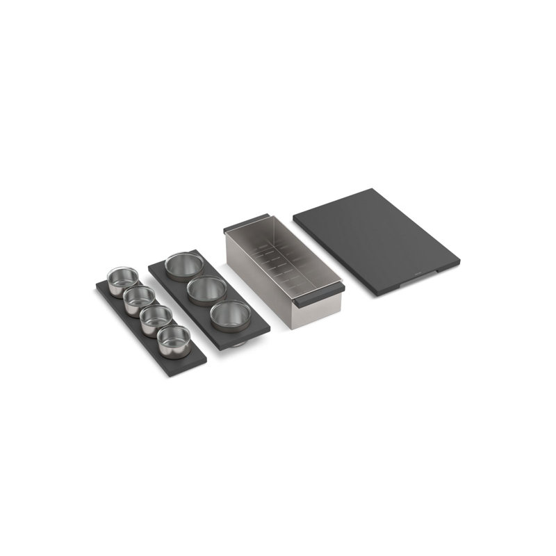 Synthos Four-Piece Workstation Sink Accessory Set, Black