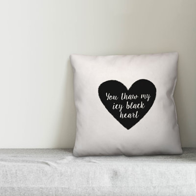  Icy Heart Throw Pillow