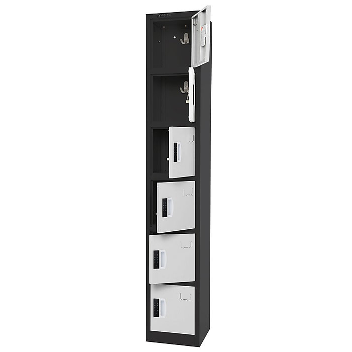 72" Black and White 6-Tier Steel Storage Locker