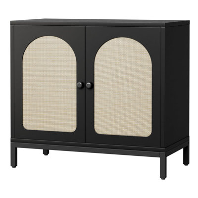 Rattan Sideboard Buffet Cabinet, Kitchen Storage Cabinet with Adjustable Shelf for Living Room, Hallway