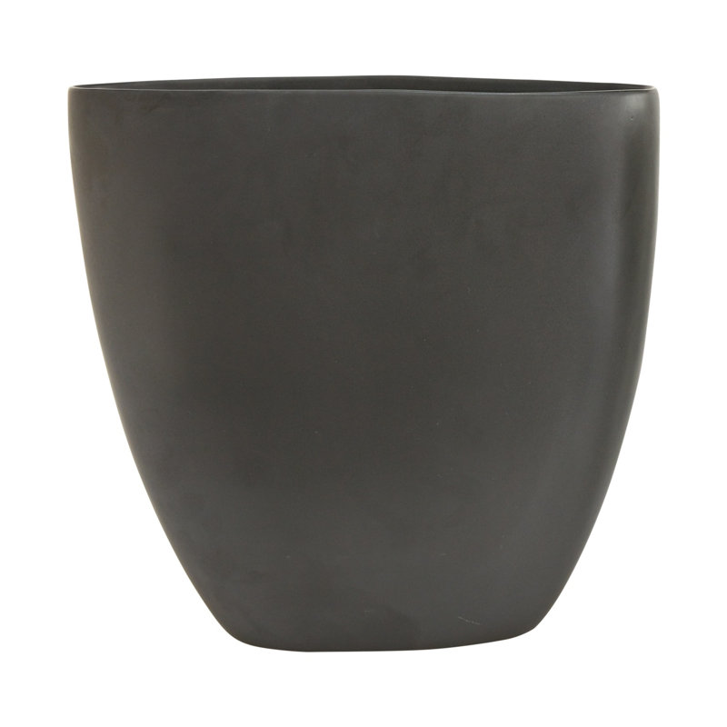 Elma Handmade Ceramic Table Vase, Black, 16" H x 15.75" W x 5.5" D