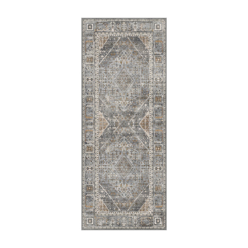 Oriental Area Rug, Washable Low Pile Vintage Area Rug, Runner 60 x 120 cm