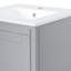 Meuble-lavabo de 20 po avec lavabo en céramique, porte à fermeture douce, tablette réglable en forme de U, support de rangement pour porte, armoire autoportante moderne pour les petites salles de bain