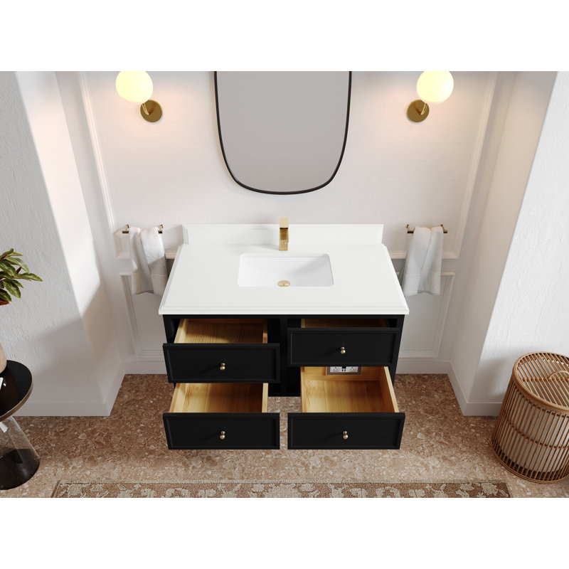 Meuble-lavabo simple 42 po Roswell, 1,5 PO – blanc