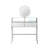 33.9" Mirrored Makeup Vanity Desk With Mirror And Lights, Mirrored Console Vanity Table With 2 Big Drawers & Open Shelf, Dressing Table With Charging Station For Bedroom, Silver