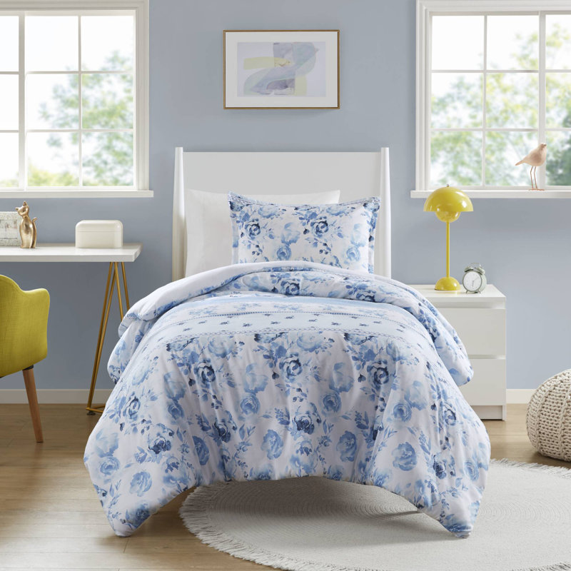 Ensemble de literie à motif floral rétro en polyester, style charmant pour la maison
