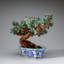 Genuine Green Aventurine Gemstone Bonsai Tree in Square Porcelain Pot (10.5")