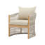 Chaise courbée moderne en aluminium beige, tissée à la corde, rembourrée pour socialiser dans les espaces extérieurs, profondeur de 24,03 po, largeur de 25,35 po, hauteur de 27,35 po, salon de 15,01 lb avec sièges, patios parfaits,