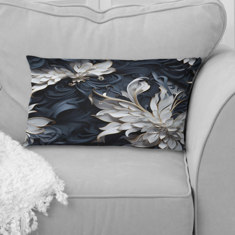 Coussin blanc et argent à motif cachemire Sphinx