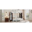 Grand lit escamotable mural avec placard, tiroirs et table, blanc-1543035189