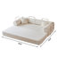 Canapé à compression de 78,8 po, canapé-lit convertible au sol avec accoudoirs avec dossier coussiné, canapé-lit futon confortable, causeuse modulaire désossée, tissu en velours côtelé, pour le salon, la chambre à coucher-132925664-132925666