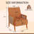 Upholstered Accent Chair With Rattan Arms And Solid Wood Legs-1879066809