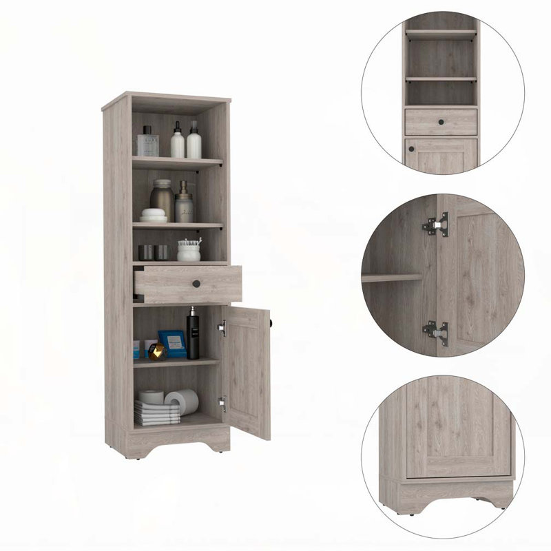 Armoire à linge à 3 tiroirs gris clair, Gris clair