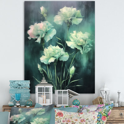 Carnation - émeraude verte, impression sur toile