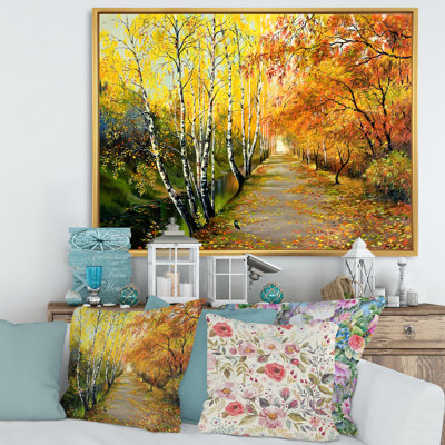 River in the Autumn Woods - Peinture sur toile