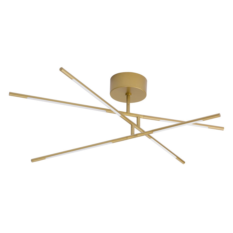 LED Semi Flush Mount, Gold