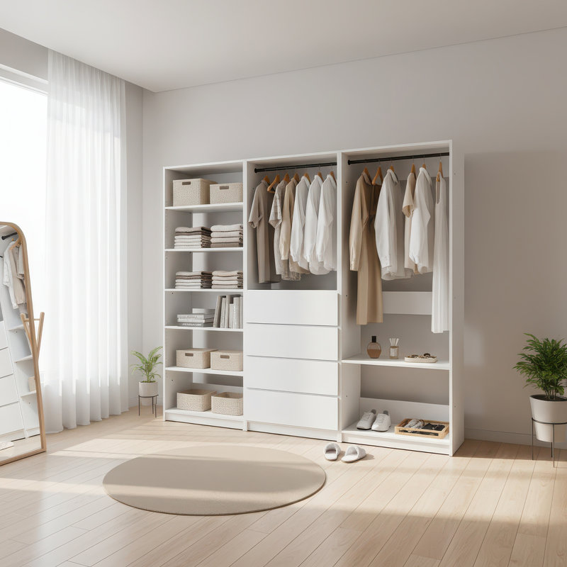Système de garde-robe autoportant en bois Prosper